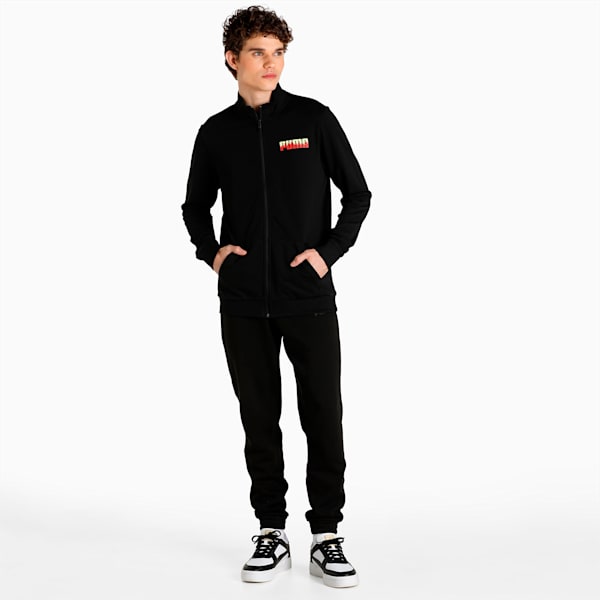 Men's Slim Fit Sweat Jacket, Puma Black, extralarge-IND