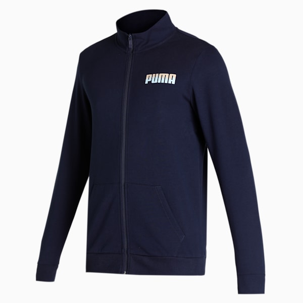 Men's Slim Fit Sweat Jacket, Peacoat, extralarge-IND