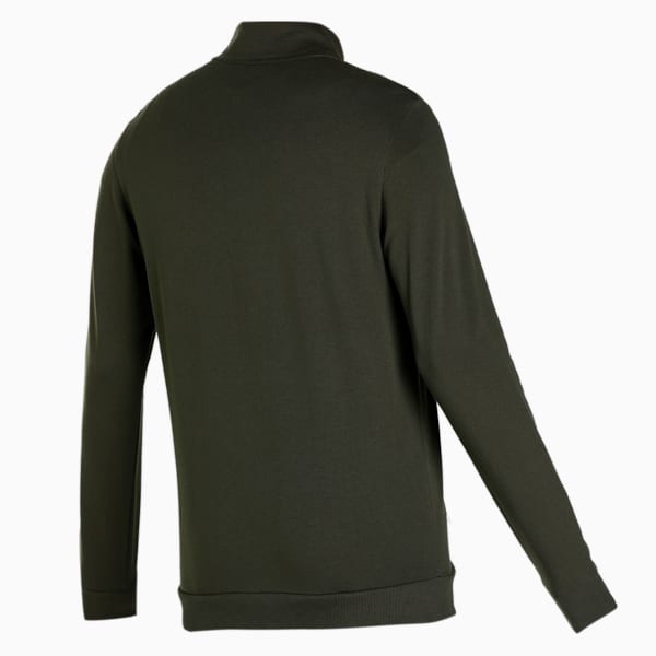 Men's Slim Fit Sweat Jacket, Forest Night, extralarge-IND