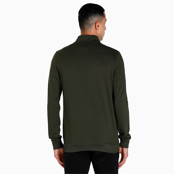 Men's Slim Fit Sweat Jacket, Forest Night, extralarge-IND
