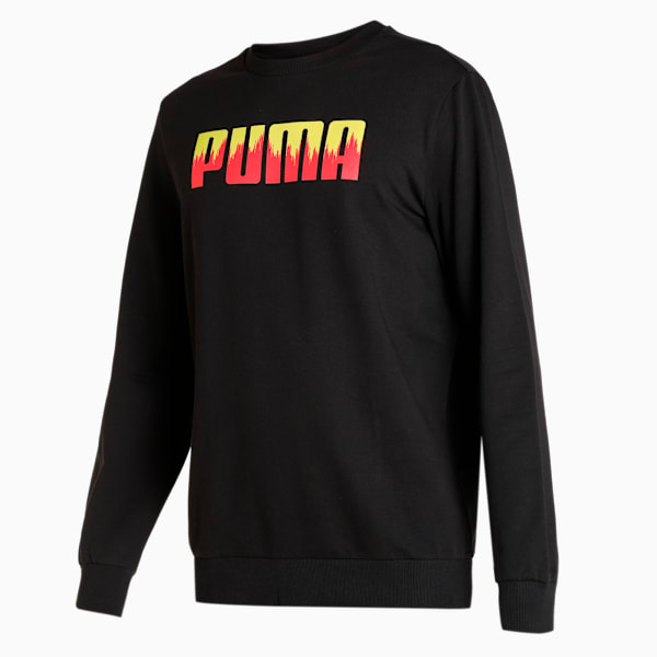 Crew Men's Regular Fit Sweat Shirt, Puma Black, extralarge-IND