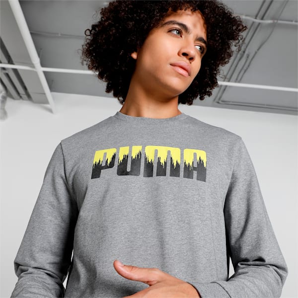 Crew Men's Regular Fit Sweat Shirt, Medium Gray Heather, extralarge-IND