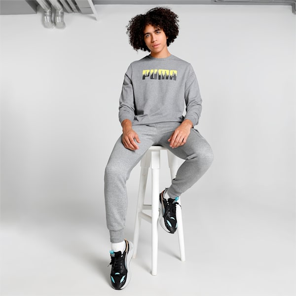 Crew Men's Regular Fit Sweat Shirt, Medium Gray Heather, extralarge-IND