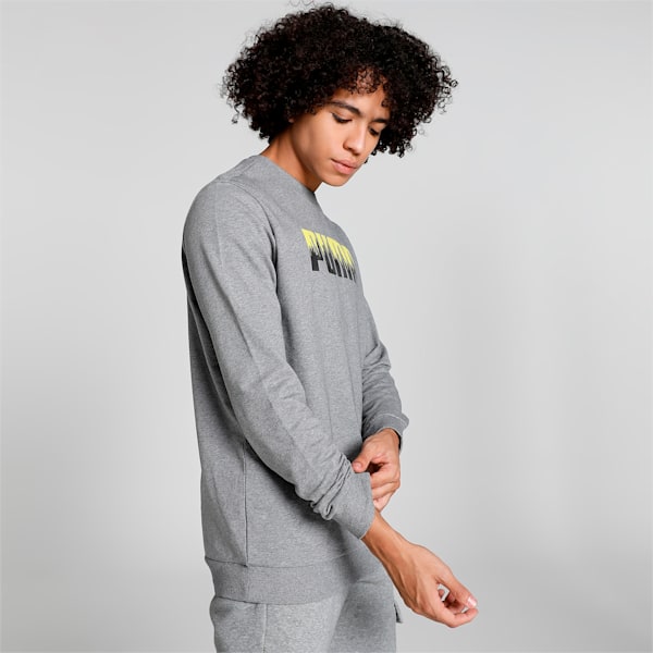 Crew Men's Regular Fit Sweat Shirt, Medium Gray Heather, extralarge-IND