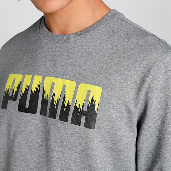 Crew Men's Regular Fit Sweat Shirt, Medium Gray Heather, extralarge-IND