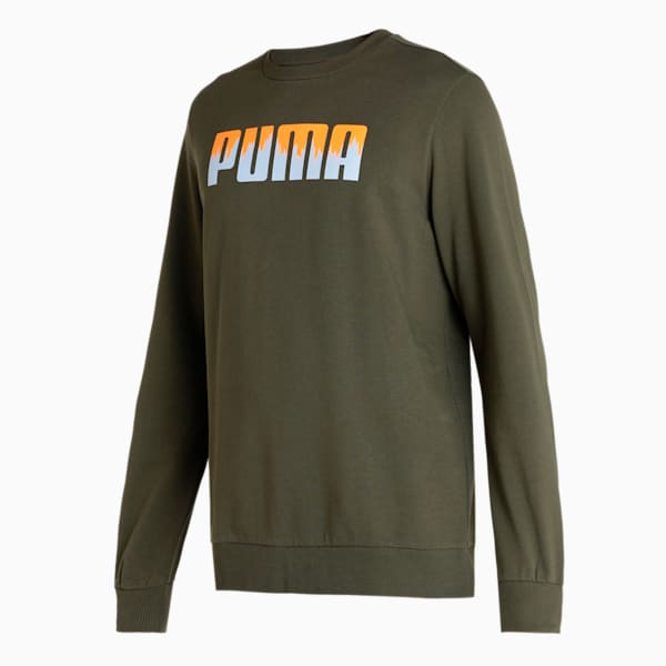 PUMA Crew Men's Regular Fit Sweat Shirt, Forest Night, extralarge-IND