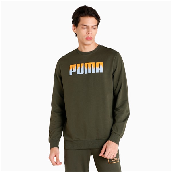 Crew Men's Regular Fit Sweat Shirt, Forest Night, extralarge-IND