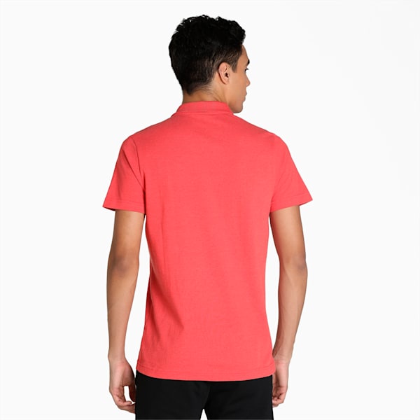 Heather Men's Slim Fit Polo, High Risk Red, extralarge-IND