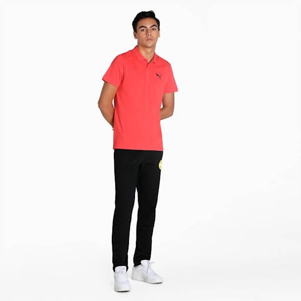 Heather Men's Slim Fit Polo, High Risk Red, extralarge-IND