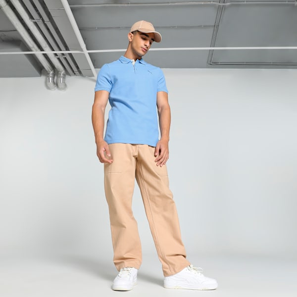 Ottoman Collar Men's Slim Fit Polo, Day Dream, extralarge-IND