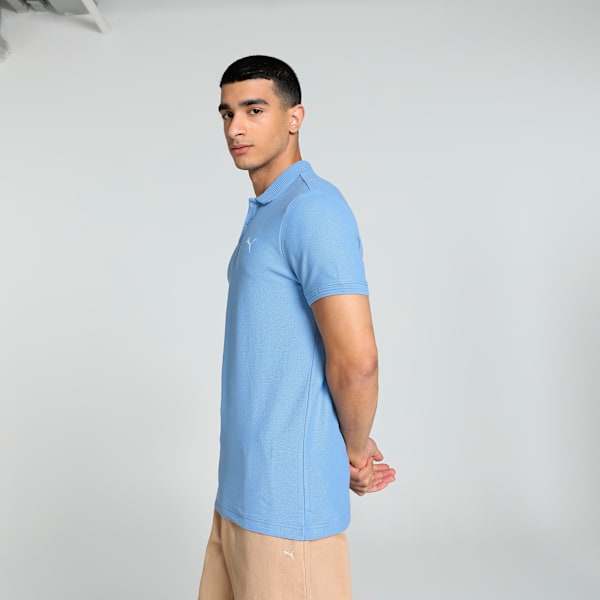 Ottoman Collar Men's Slim Fit Polo, Day Dream, extralarge-IND