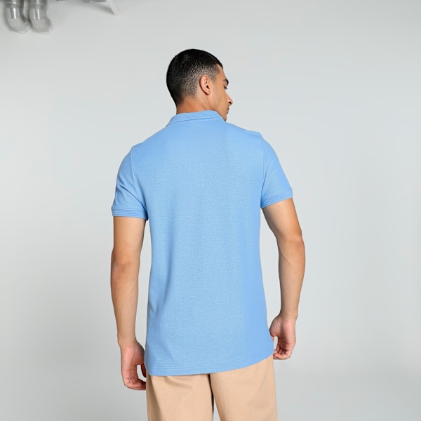 Ottoman Collar Men's Slim Fit Polo, Day Dream, extralarge-IND