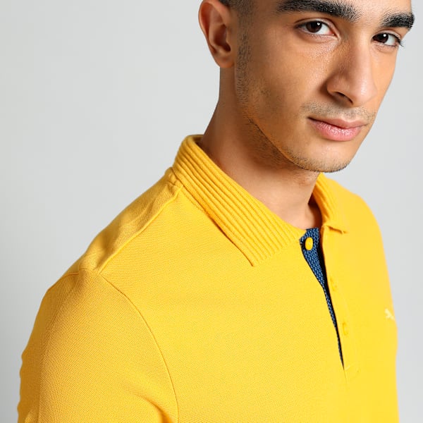 Ottoman Collar Men's Slim Fit Polo, Mustard Seed, extralarge-IND