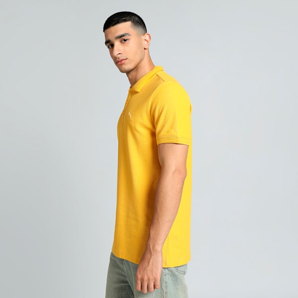 Ottoman Collar Men's Slim Fit Polo, Mustard Seed, extralarge-IND