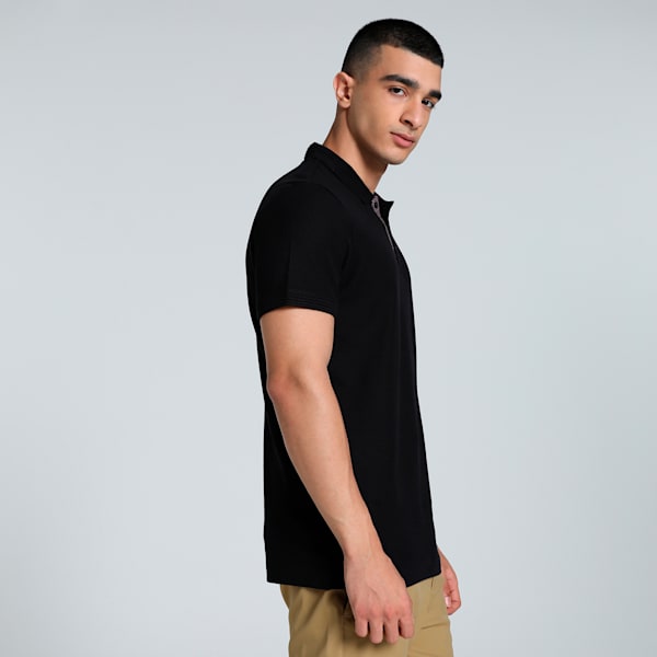 Ottoman Collar Men's Slim Fit Polo, PUMA Black-Cat, extralarge-IND