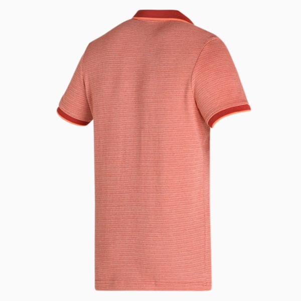 Multi Pique Jacquard Men's Slim Fit Polo, Chili Oil, extralarge-IND