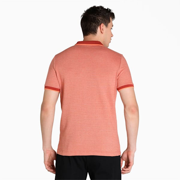 Multi Pique Jacquard Men's Slim Fit Polo, Chili Oil, extralarge-IND