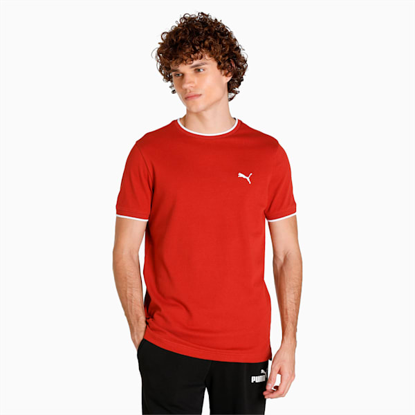 Stylized Jacquard Men's T-shirt, Chili Oil, extralarge-IND