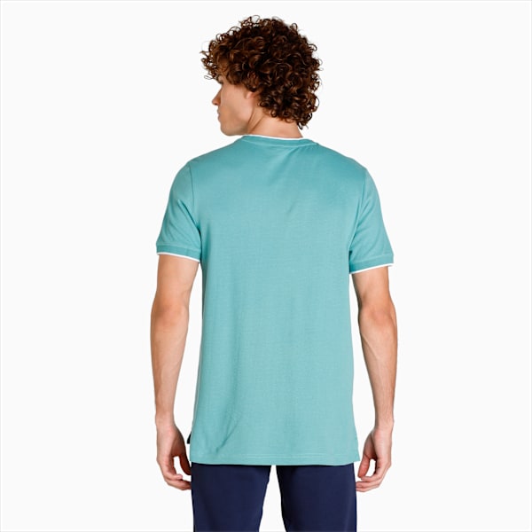 Stylized Jacquard Men's T-shirt, Mineral Blue, extralarge-IND