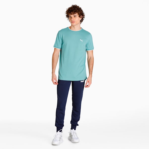 Stylized Jacquard Men's T-shirt, Mineral Blue, extralarge-IND