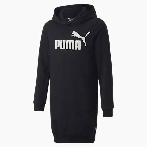 Essentials Logo Hooded Dress Youth, Puma Black