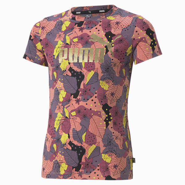 Bloom Youth Printed Regular Fit T-Shirt, Carnation Pink-AOP, extralarge-IND