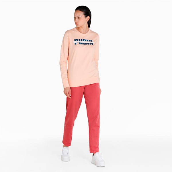 Women's Graphic Regular Fit Sweatshirt, Peach Parfait, extralarge-IND