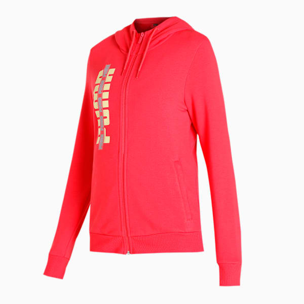 Graphic Women's Regular Fit Hoodie, Paradise Pink, extralarge-IND
