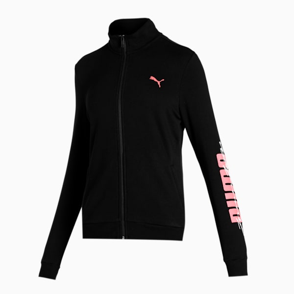 Graphic Women's Regular Fit Jacket, Puma Black, extralarge-IND