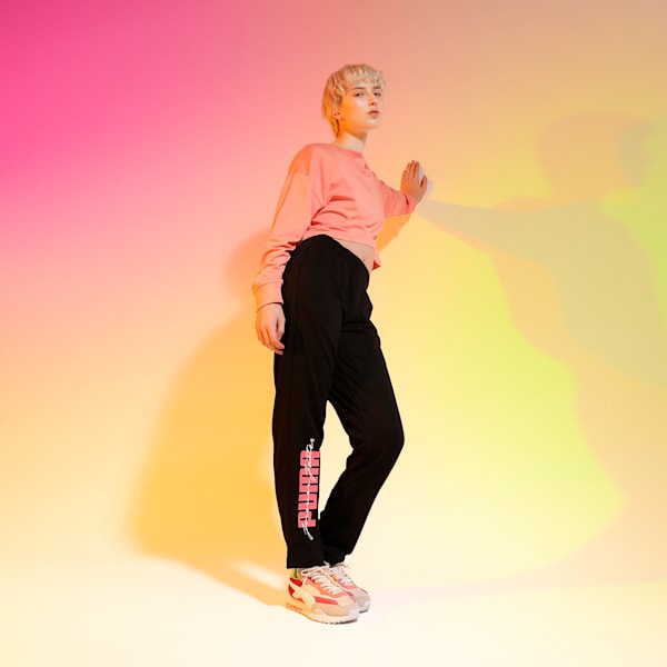 Graphic Women's Regular Fit Pants, Puma Black, extralarge-IND