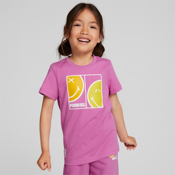 Camiseta PUMA x SMILEYWORLD para niños pequeños, Mauve Pop