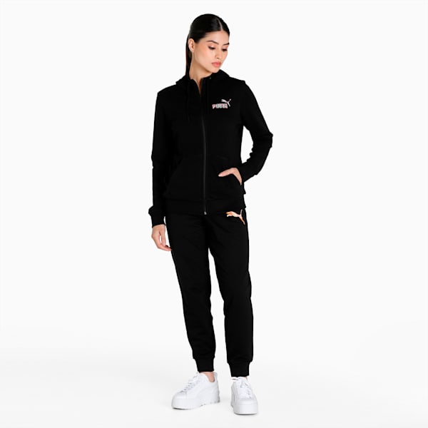 Women's Regular Fit Full Zip Hoodie, Puma Black, extralarge-IND