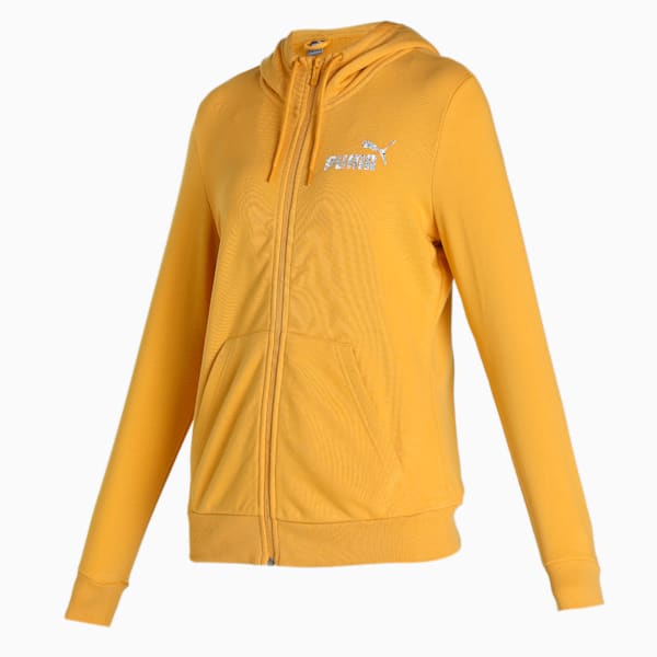 Women's Regular Fit Full Zip Hoodie, Mineral Yellow, extralarge-IND