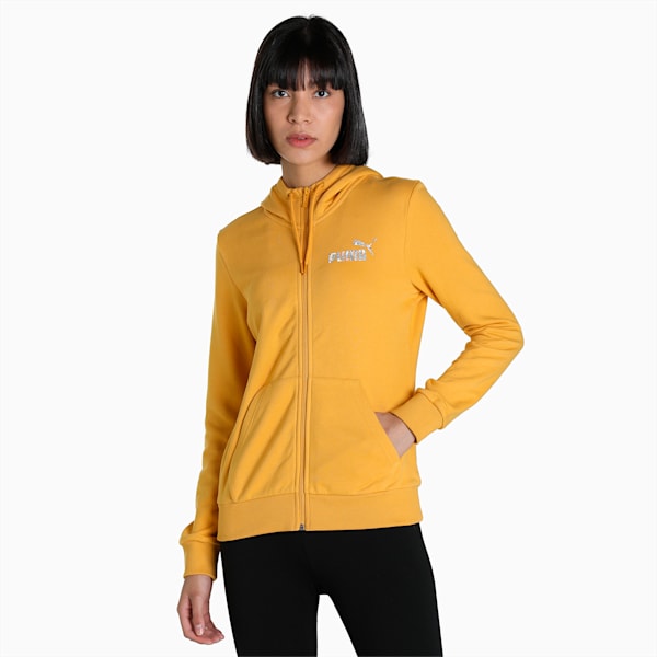 Women's Regular Fit Full Zip Hoodie, Mineral Yellow, extralarge-IND