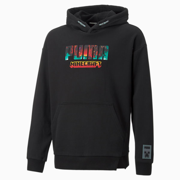 Sudadera con Gorra juvenil PUMA x MINECRAFT, Puma Black-Logo, extralarge