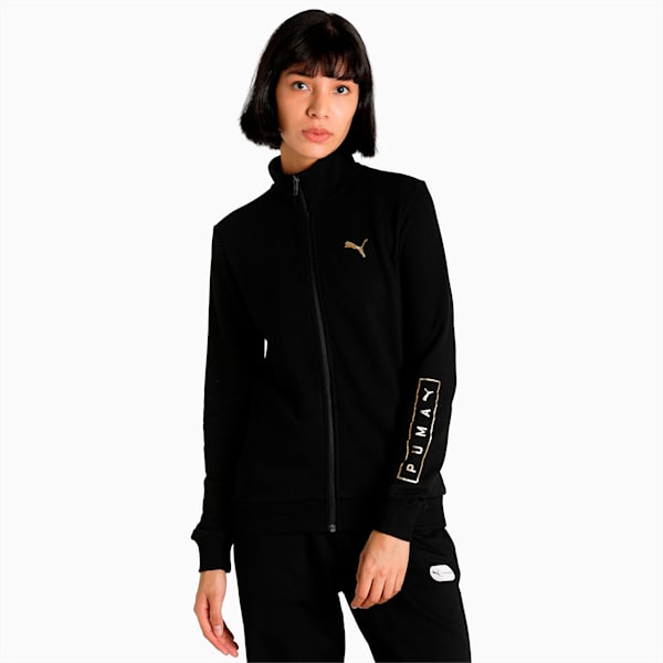 PUMA Women's Regular Fit Jacket, Puma Black, extralarge-IND