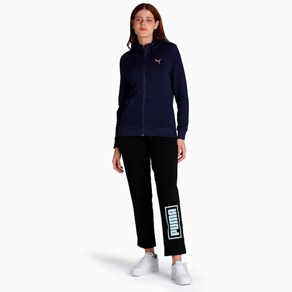 Full-Zip Women's Regular Fit Hooded Jacket, Peacoat, extralarge-IND