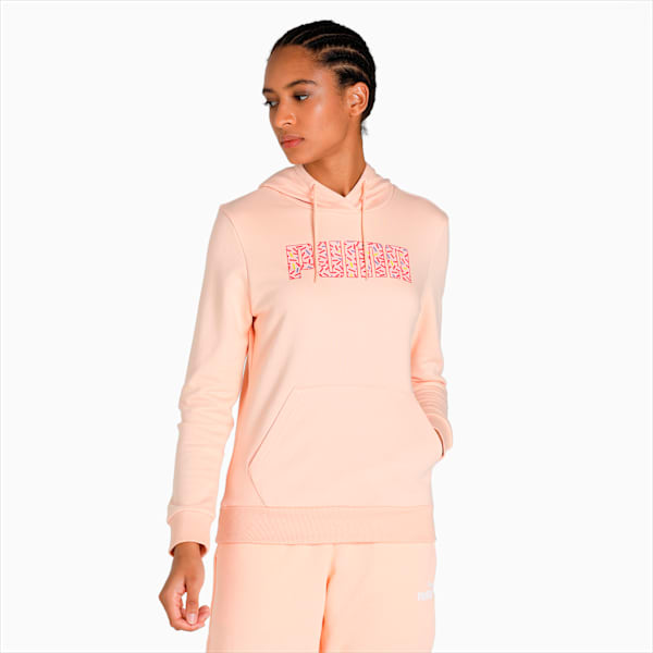 Graphic Women's Regular Fit Hoodie, Peach Parfait, extralarge-IND