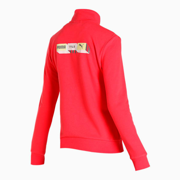 PUMA Graphic Women's Regular Fit Jacket, Paradise Pink, extralarge-IND