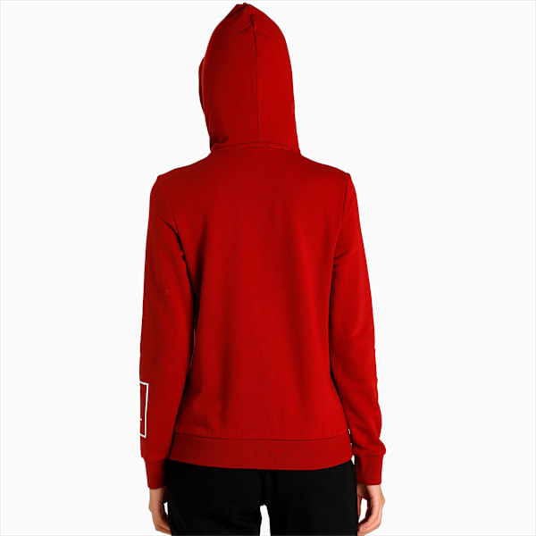 Full-Zip Women's Regular Fit Hooded Jacket, Intense Red, extralarge-IND