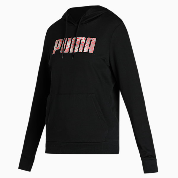 Graphic Women's Regular Fit Hoodie, Puma Black, extralarge-IND