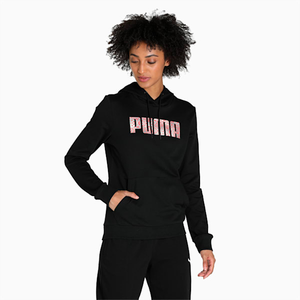 Graphic Women's Regular Fit Hoodie, Puma Black, extralarge-IND