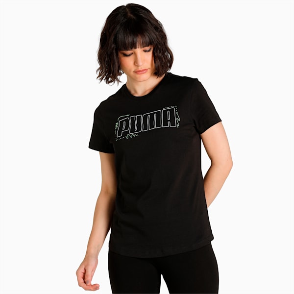 PUMA Graphic Women's T-Shirt, Puma Black