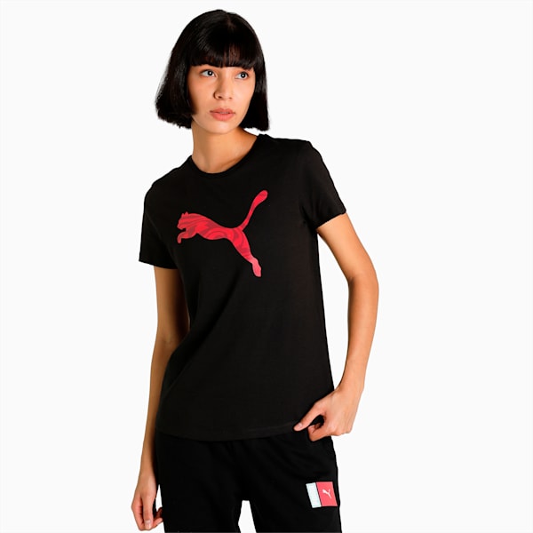 PUMA Graphic Women's Regular Fit T-Shirt, Puma Black, extralarge-IND