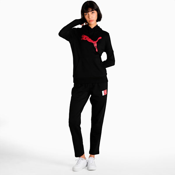 Graphic Women's Regular Fit Hoodie, Puma Black, extralarge-IND