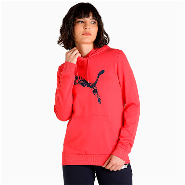 Graphic Women's Regular Fit Hoodie, Paradise Pink, extralarge-IND