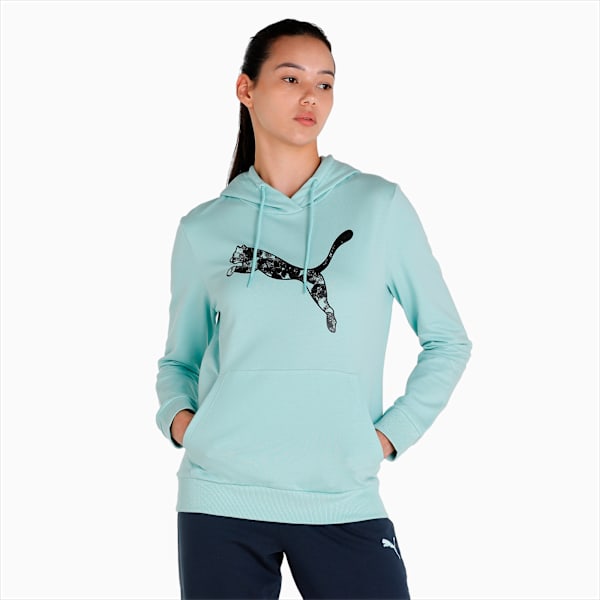 Graphic Women's Regular Fit Hoodie, Eggshell Blue, extralarge-IND