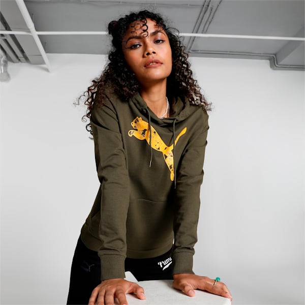 Graphic Women's Regular Fit Hoodie, Forest Night, extralarge-IND