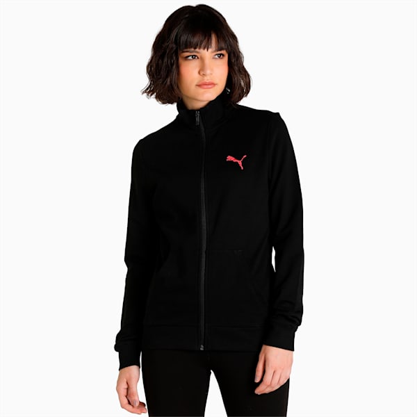 PUMA Graphic Women's Regular Fit Jacket, Puma Black, extralarge-IND