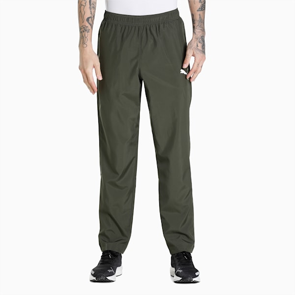 Men's Woven Regular Fit Trackpants, Forest Night, extralarge-IND